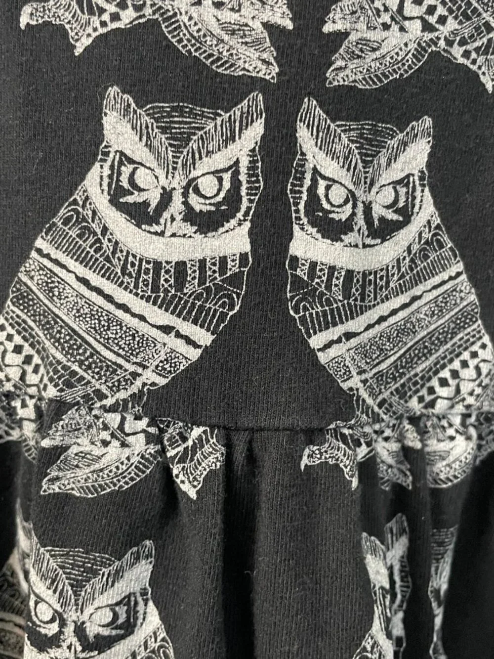 ASOS owl black and white dress. Size 8 3/4 Sleeves - Picture 3 of 6